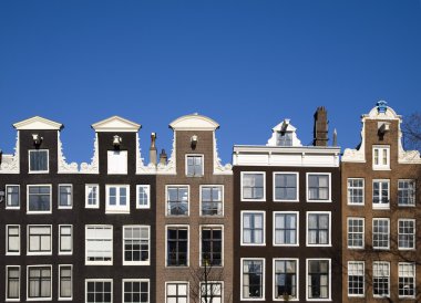 fasade kanal evleri Amsterdam, Hollanda