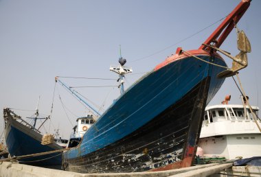 Makassar guletleri (pinisi) sunda kelapa, eski liman jakarta, Endonezya