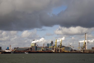 Steel factory in IJmuiden, the Netherlands clipart