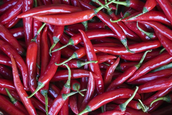 Red hot chili peppers on the market in Denpasar, Bali — Stock Photo, Image