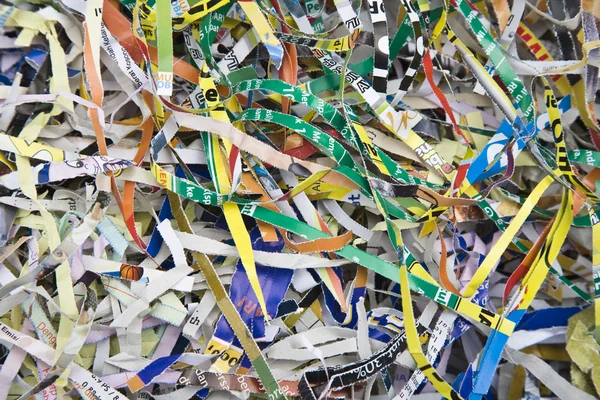 Antecedentes de papel triturado usado para proteção de material embalado — Fotografia de Stock
