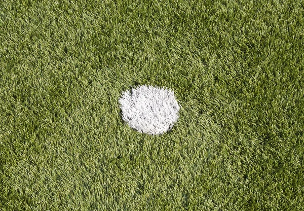 Penalty spot of an artificial soccer field — Stock Photo, Image