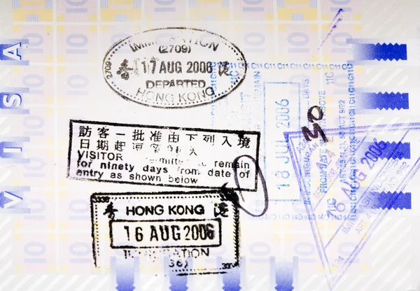 Timbres dans un passeport — Photo