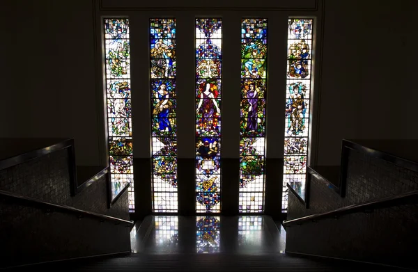 antika merdiven vitray pencere banka mandiri, jakarta, Endonezya