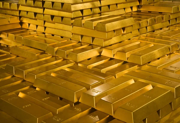 Stos sztabki złota w banku-indonezyjski — Zdjęcie stockowe