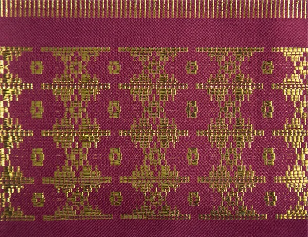 Detalhe de um Songket de Palembang — Fotografia de Stock