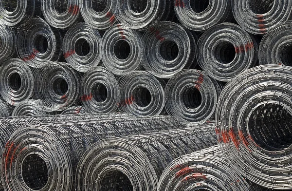 Steel mesh construction material in the harbor of Jakarta — Stock Photo, Image