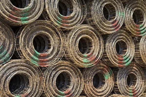 Steel mesh construction material in the harbor of Jakarta — Stock Photo, Image