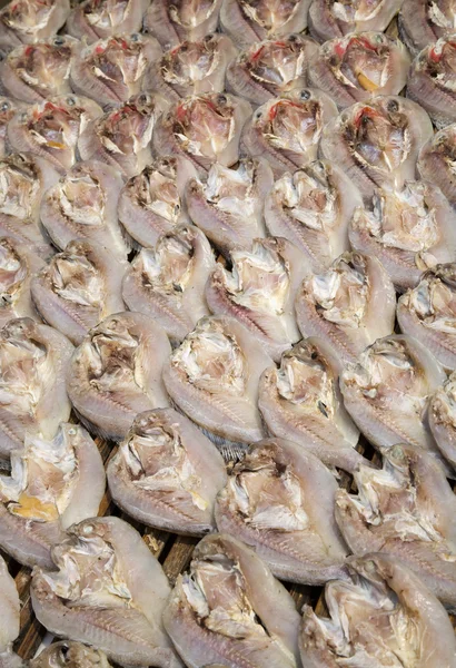 Gedroogde vis op de vismarkt in jakarta, Indonesië — Stockfoto