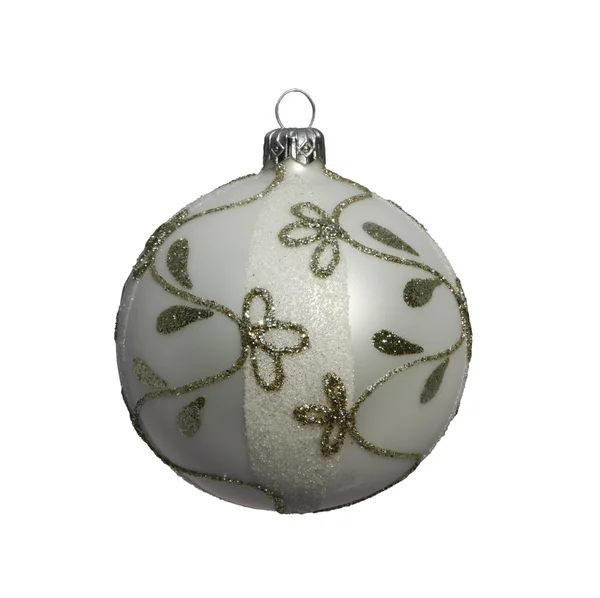 클리핑 패스와 함께 흰색 절연 크리스마스 공 — 스톡 사진