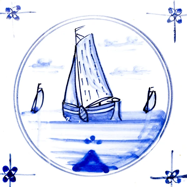 Tradycyjne autentyczne delft blue ręcznie ozdobnych ceramika — Zdjęcie stockowe