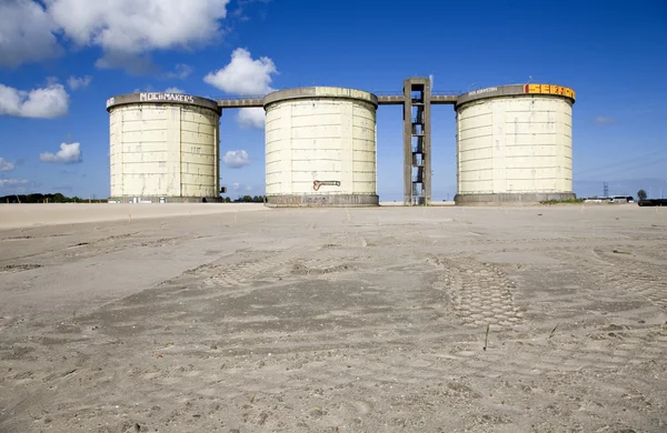 Stripped sewage treatment silos in Amsterdam, the Netherlands — Stock Photo, Image