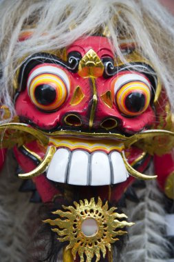 Bali dili rangda maskesi. önemli bir demon balinese mitolojisinde