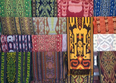 Traditional textile of Lombok, Indonesia clipart
