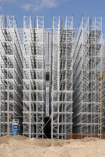 Construction site of a distribution warehouse under construction — Stock Photo, Image