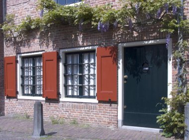 Dutch historic facade in Amersfoort, the Netherlands clipart