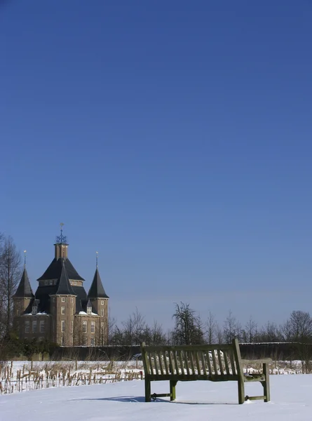 Dutch castle in a winter landscape — Stock Photo, Image