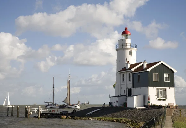 Lighthouse, "het Paard van Marken", Holland — Stock Photo, Image