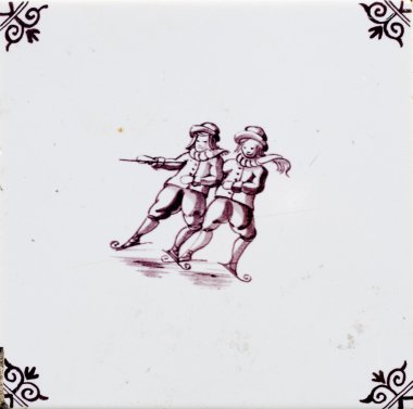 Delft blue, geleneksel Hollanda tasarımı, el yapımı çini toprak kiremit.