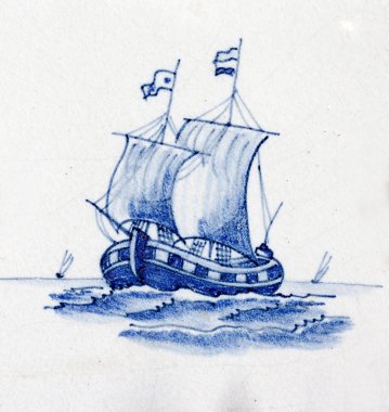 Delft blue, geleneksel Hollanda tasarımı, el yapımı çini toprak kiremit.