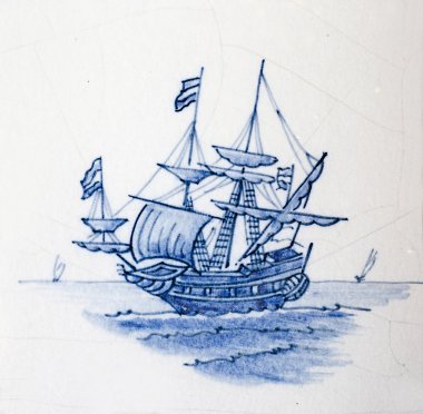 Delft blue, geleneksel Hollanda tasarımı, el yapımı çini toprak kiremit.
