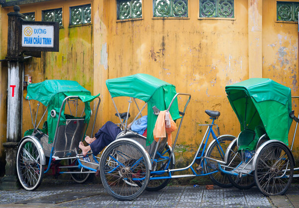 Cyclo's in Hoi An, Vietnam