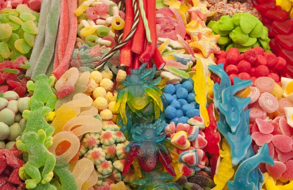Candy nel mercato della Boqueria a Barcellona, Spagna — Foto Stock