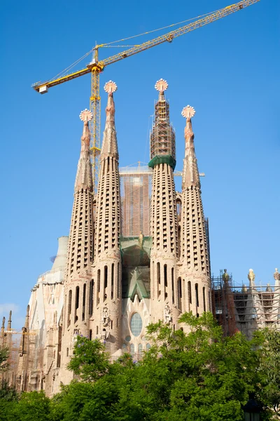 Sagrada familia passion fasad, barcelona, Spanien — Stockfoto