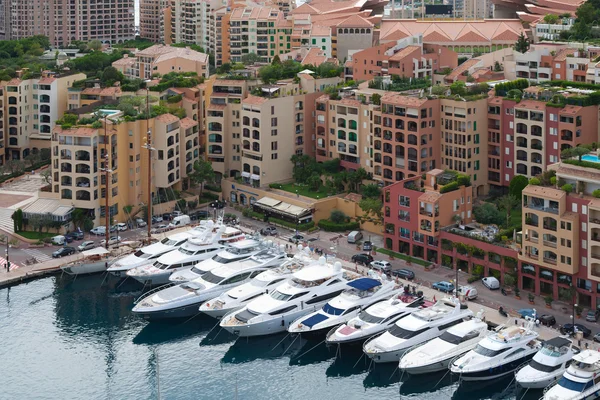 Monaco cityscape with yachts and apartments — Stock Photo, Image