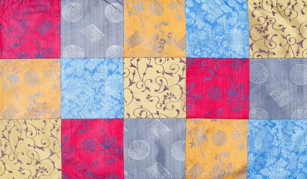 Close up of Vietnam silk patchwork — Stock Photo, Image