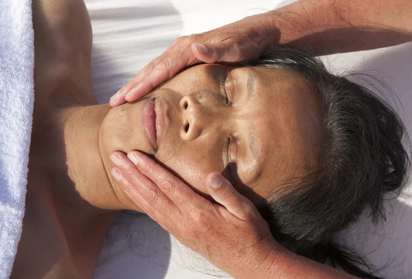 Japanese facial massage — Stock Photo, Image