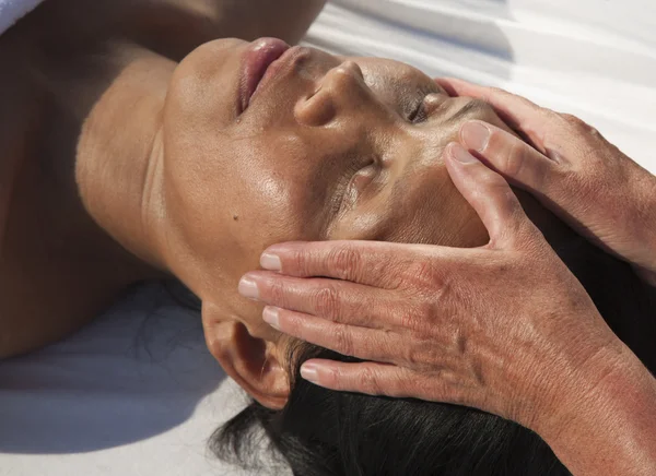 Japanese facial massage — Stock Photo, Image