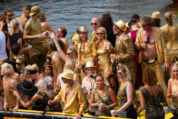 Canal Parade of the Amsterdam Orgulho gay 2014 — Fotografia de Stock