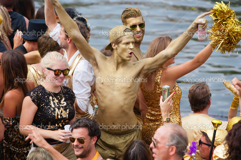 Canal Parade Of The Amsterdam Gay Pride 2014 Stock