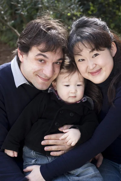 Mixed race asian caucasian family