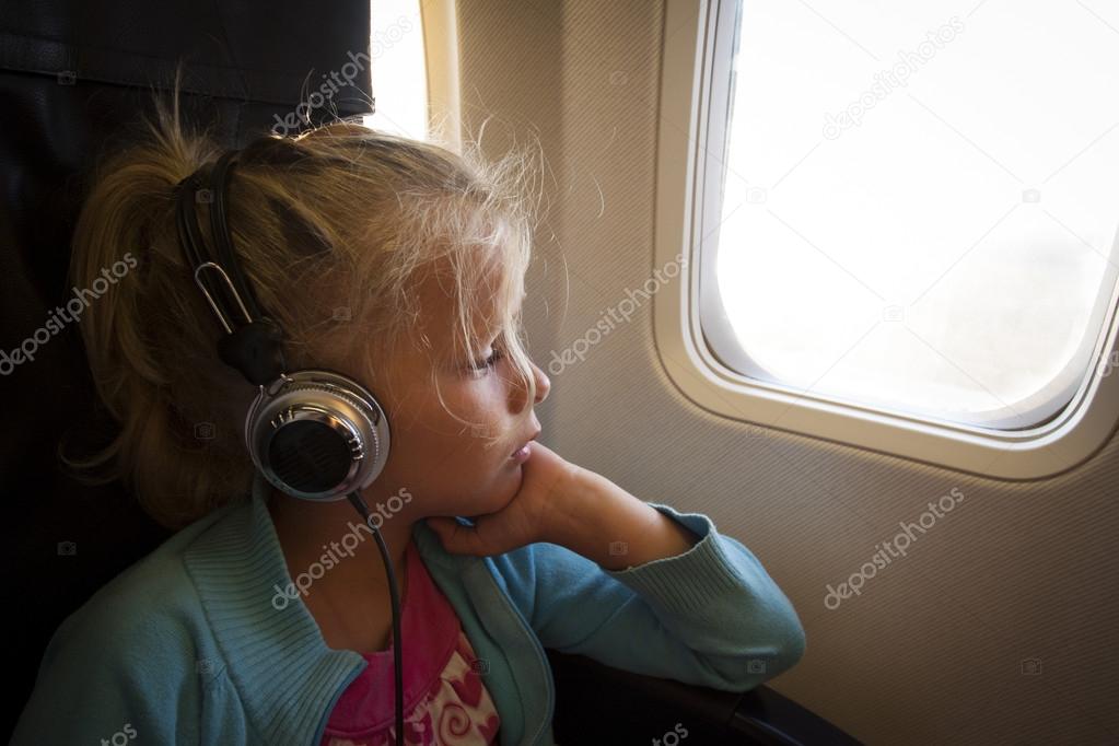 A child on an airplane