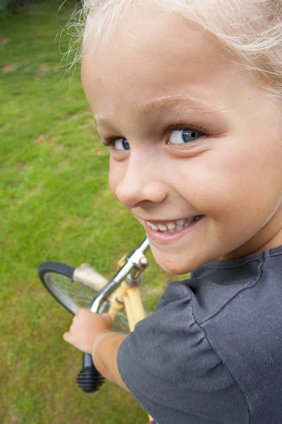 Child with bicycle — Stock Photo, Image