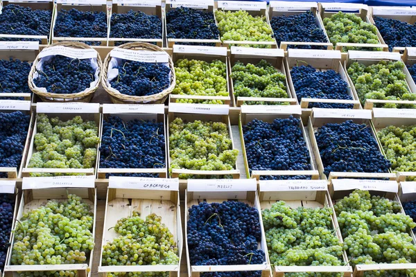 Uvas para venda no mercado — Fotografia de Stock