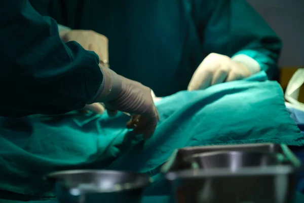 Team Van Doctor Redt Het Leven Van Patiënt Chirurgen Operatiekamer — Stockfoto