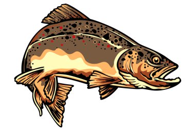 Download Jumping Trout Free Vector Eps Cdr Ai Svg Vector Illustration Graphic Art