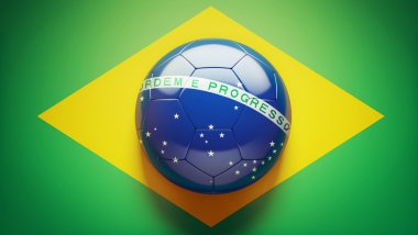 Brezilya bayrağı futbol topu