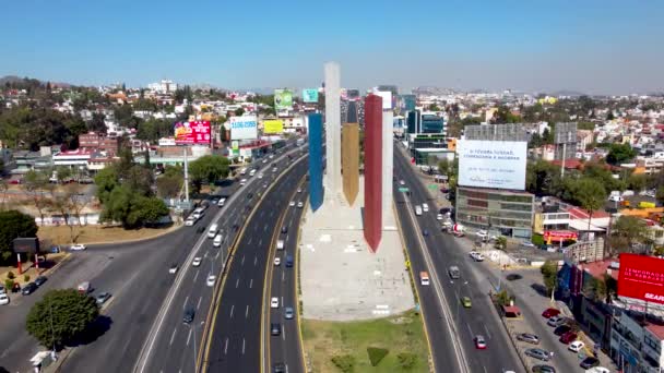 Naucalpan Stát Mexiko Mexiko Ikonická Památka Zvaná Věže Satelitního Města — Stock video