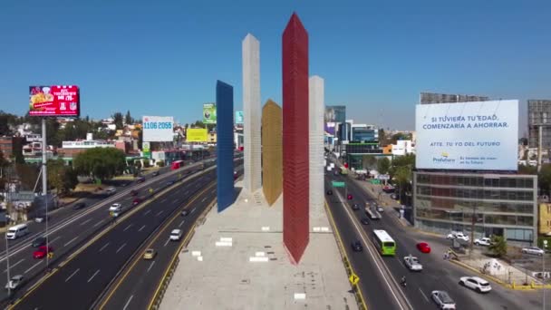 Naucalpan Stát Mexiko Mexiko Ikonická Památka Zvaná Věže Satelitního Města — Stock video