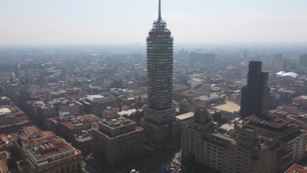 Vista Aérea Ciudad México Senderos Ligeros Bellas Artes Torre Latinoamericana — Vídeos de Stock