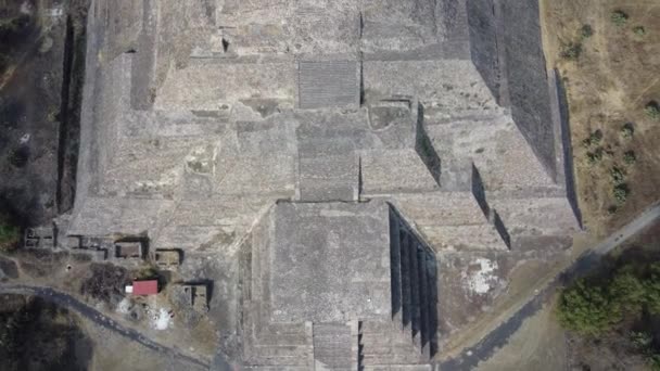 Arriba Ver Pirámides Drones Teotihuacn Mexico Calzada Los Muertos — Vídeo de stock