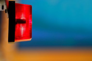 TV stüdyo sığ dof, kırmızı lamba - hava işareti üzerinde odaklanmak