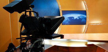 TV studio with camera clipart