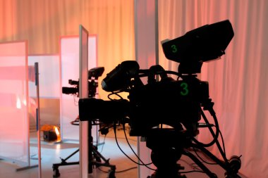 TV studio with camera clipart