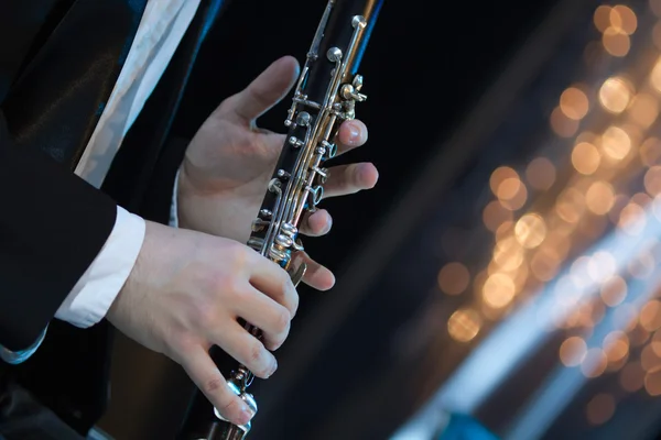 Playing the clarinet — Stock Photo, Image