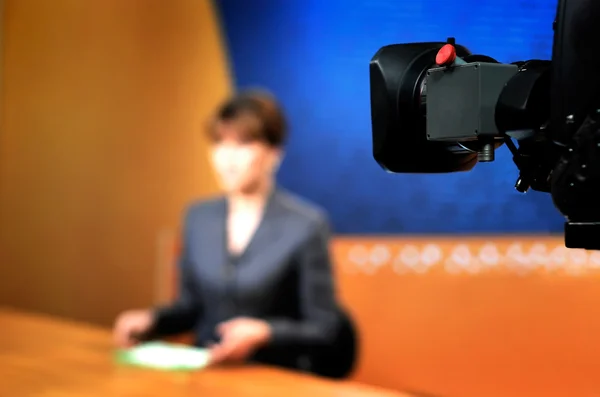 Recording in TV studio — Stock Photo, Image